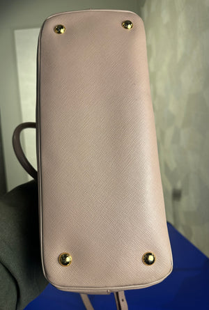 Prada Galleria Bag Dusty Pink Saffiano Leather Tote Strap Top Handles Structured Logo Full Set