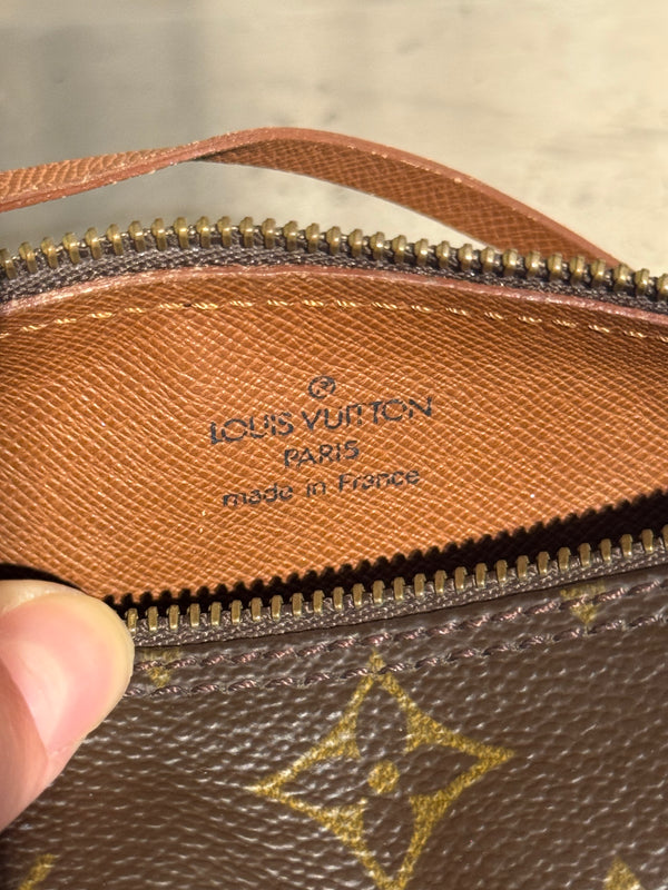 Louis Vuitton Mini Papillon Monogram Canvas Pochette Cylindrical Shoulder Bag Leather Chain Strap