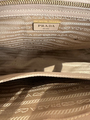 Prada Galleria Bag Dusty Pink Saffiano Leather Tote Strap Top Handles Structured Logo Full Set