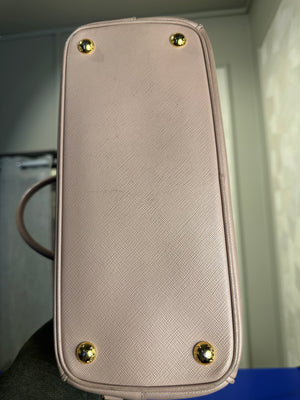 Prada Galleria Bag Dusty Pink Saffiano Leather Tote Strap Top Handles Structured Logo Full Set
