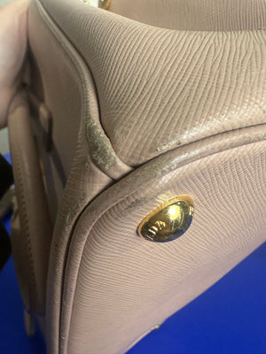 Prada Galleria Bag Dusty Pink Saffiano Leather Tote Strap Top Handles Structured Logo Full Set