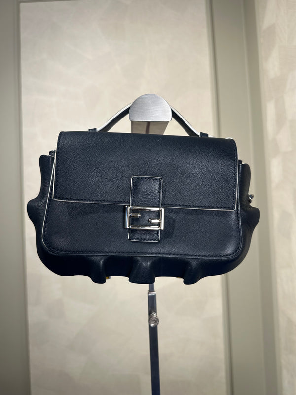 Fendi Doppia Micro Double Baguette Wave Bag Navy Pink Top Handle Crossbody 2016 Colourblock