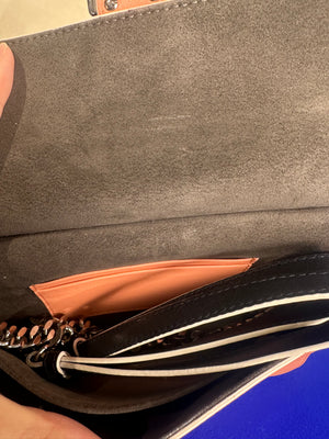 Fendi Doppia Micro Double Baguette Wave Bag Navy Pink Top Handle Crossbody 2016 Colourblock
