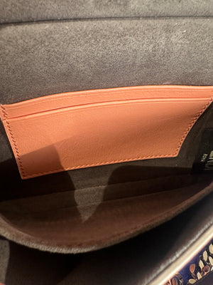 Fendi Doppia Micro Double Baguette Wave Bag Navy Pink Top Handle Crossbody 2016 Colourblock