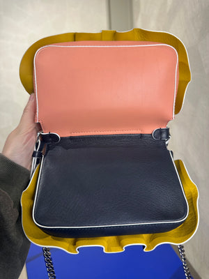 Fendi Doppia Micro Double Baguette Wave Bag Navy Pink Top Handle Crossbody 2016 Colourblock