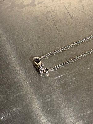 Chanel Reversible CC Logo Pendant Necklace Silver Tone Rhinestone Crystal Double Sided Chain with Box