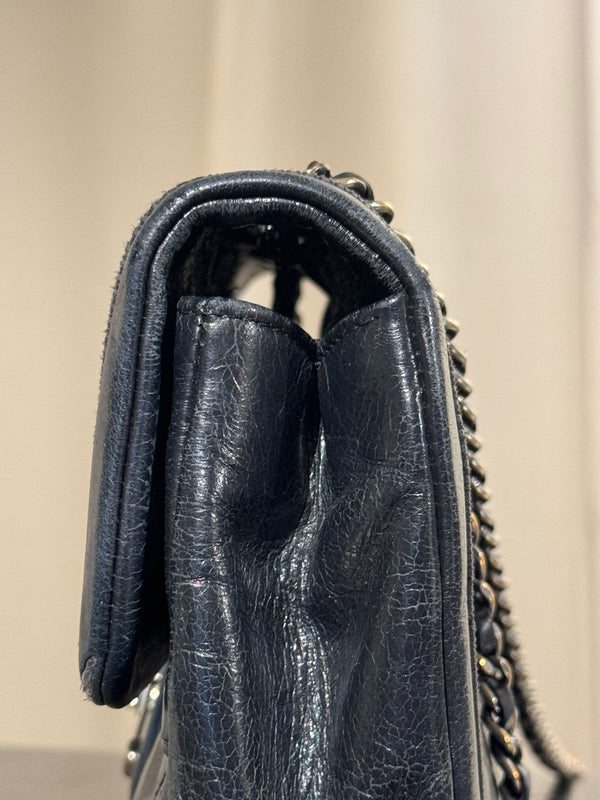 Chanel Black Quilted Leather Flap Shoulder Bag CC Turnlock Chain Strap Entrupy Certificate No Serial Sticker