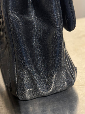 Chanel Black Quilted Leather Flap Shoulder Bag CC Turnlock Chain Strap Entrupy Certificate No Serial Sticker