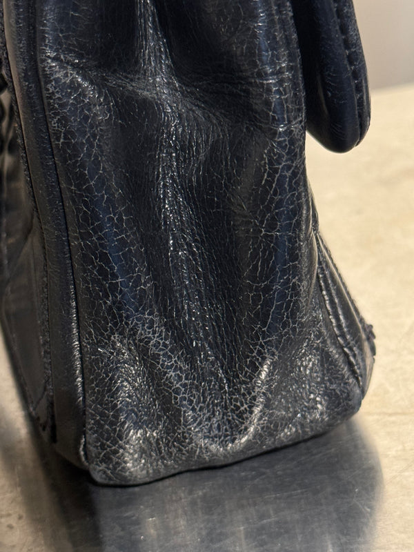 Chanel Black Quilted Leather Flap Shoulder Bag CC Turnlock Chain Strap Entrupy Certificate No Serial Sticker