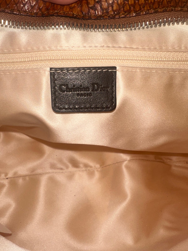 Christian Dior Python Baby Pink Ballerina Corset Lace Up Shoulder Bag 2004 John Galliano Rare DIOR Detailing Vintage Bow