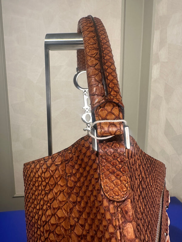 Christian Dior Python Baby Pink Ballerina Corset Lace Up Shoulder Bag 2004 John Galliano Rare DIOR Detailing Vintage Bow