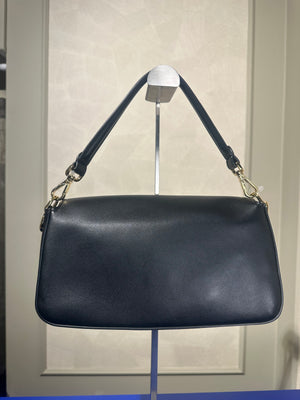 Fendi Baguette Multipocket Shoulder Bag Autum-Winter 2023/24 Black Leather Classic FF Gold Hardware