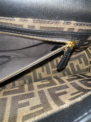 Fendi Baguette Multipocket Shoulder Bag Autum-Winter 2023/24 Black Leather Classic FF Gold Hardware
