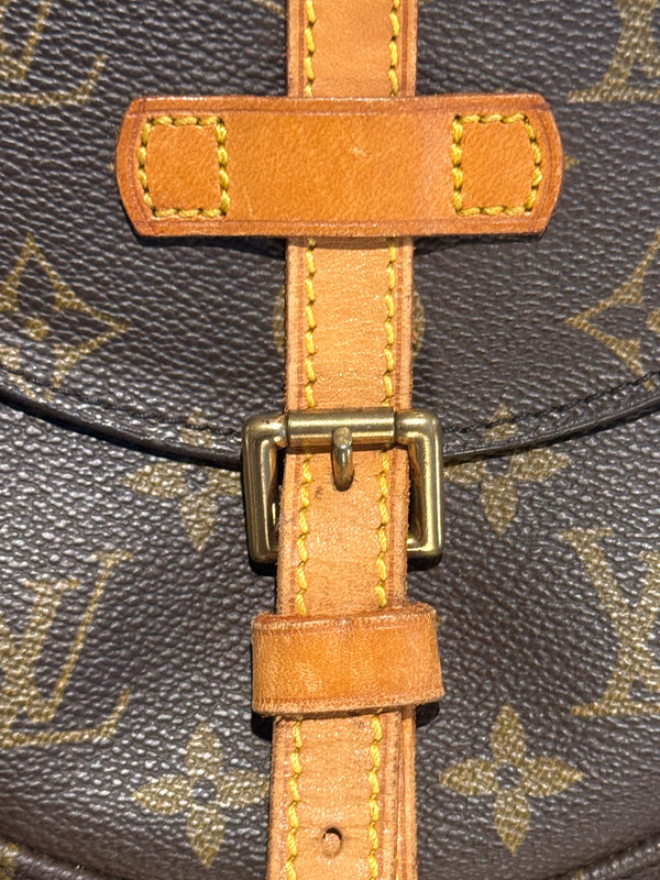 Louis Vuitton Vintage Chantilly PM Monogram Canvas Crossbody Shoulder Bag Brown Leather Trim