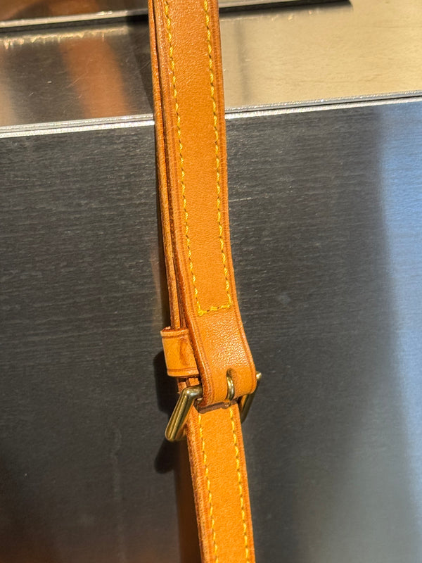 Louis Vuitton Vintage Chantilly PM Monogram Canvas Crossbody Shoulder Bag Brown Leather Trim
