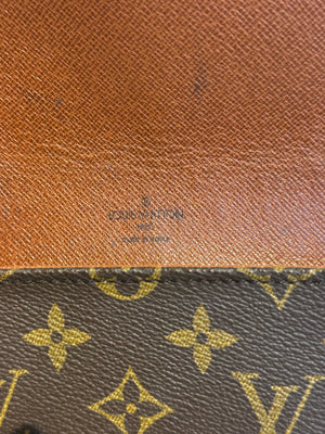 Louis Vuitton Vintage Chantilly PM Monogram Canvas Crossbody Shoulder Bag Brown Leather Trim