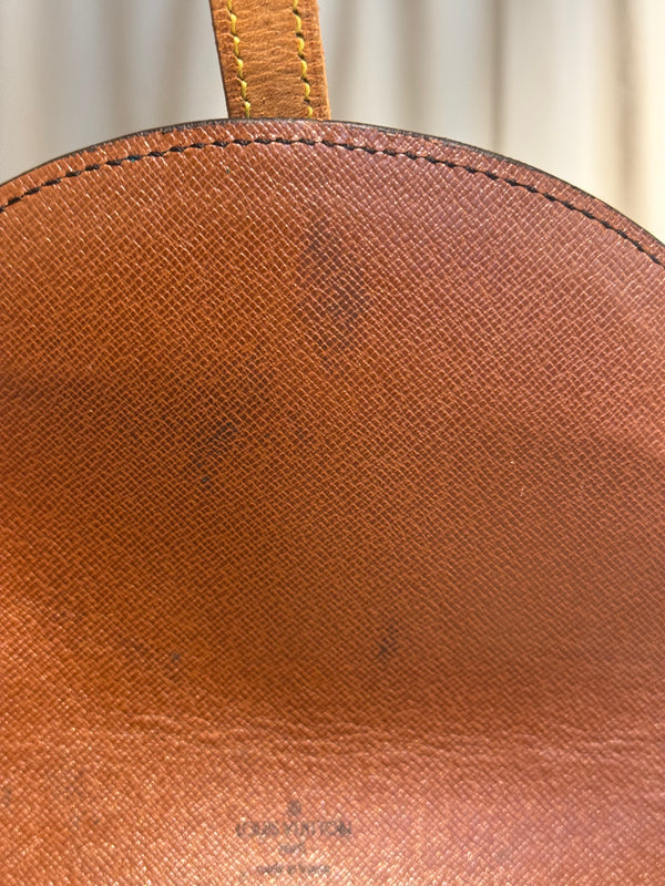 Louis Vuitton Vintage Chantilly PM Monogram Canvas Crossbody Shoulder Bag Brown Leather Trim