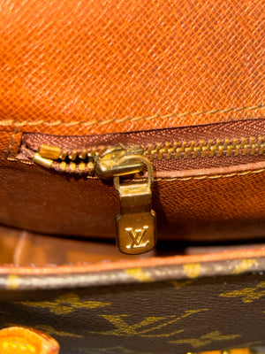 Louis Vuitton Vintage Chantilly PM Monogram Canvas Crossbody Shoulder Bag Brown Leather Trim