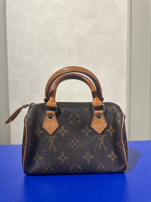 Louis Vuitton Nano Mini 15 Speedy Bag Vintage Monogram Classic Style Chic bowler bag brown leather handles rare