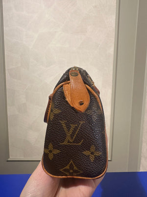 Louis Vuitton Nano Mini 15 Speedy Bag Vintage Monogram Classic Style Chic bowler bag brown leather handles rare