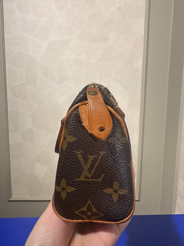Louis Vuitton Nano Mini 15 Speedy Bag Vintage Monogram Classic Style Chic bowler bag brown leather handles rare