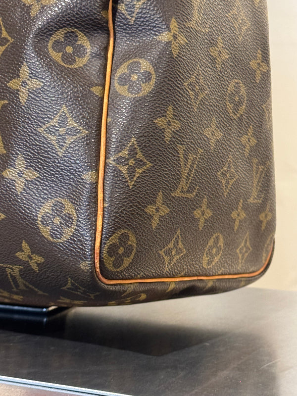 Louis Vuitton Vintage Speedy 35 Monogram Canvas Boston Bag Brown Leather Handles