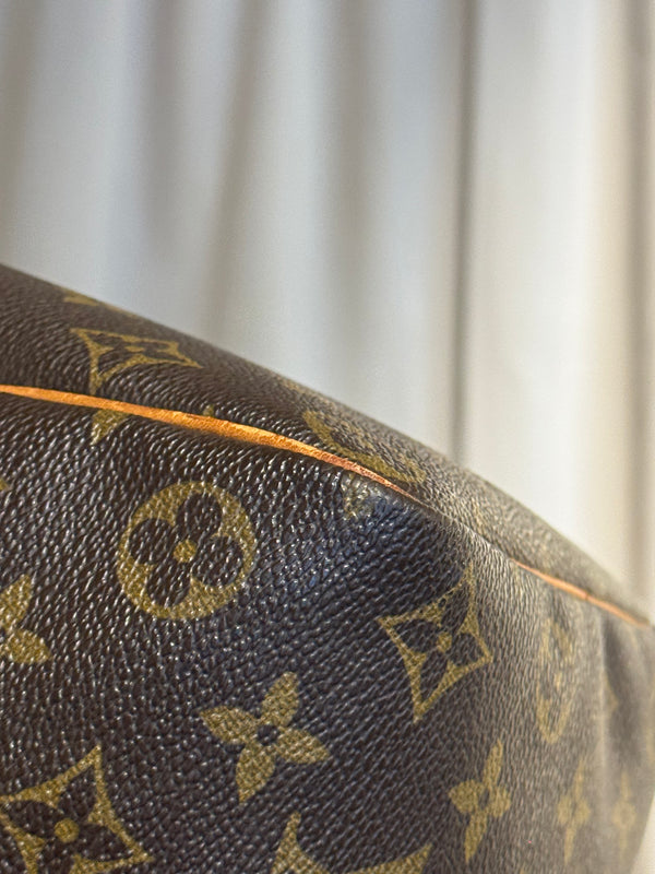 Louis Vuitton Vintage Speedy 35 Monogram Canvas Boston Bag Brown Leather Handles