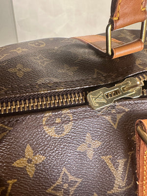 Louis Vuitton Keepall 55 Bag Vintage Monogram Classic Style 48hr weekender duffle bag brown leather handles