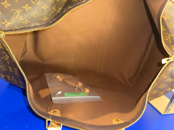 Louis Vuitton Keepall 55 Bag Vintage Monogram Classic Style 48hr weekender duffle bag brown leather handles