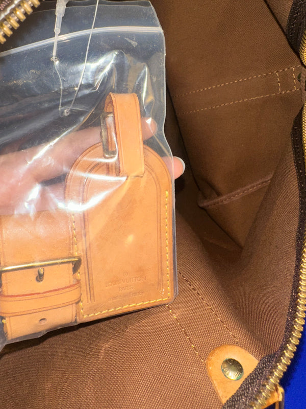 Louis Vuitton Keepall 55 Bag Vintage Monogram Classic Style 48hr weekender duffle bag brown leather handles