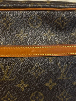 Louis Vuitton Vintage Trocadero Monogram Canvas Crossbody Shoulder Bag Brown Leather Trim Gold Tone Hardware