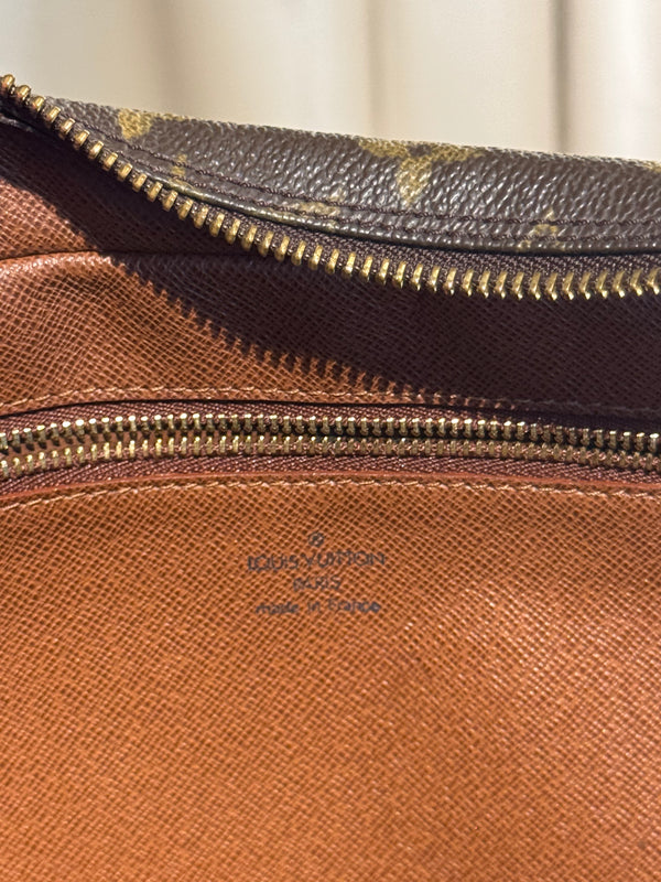Louis Vuitton Vintage Trocadero Monogram Canvas Crossbody Shoulder Bag Brown Leather Trim Gold Tone Hardware
