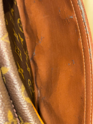 Louis Vuitton Vintage Trocadero Monogram Canvas Crossbody Shoulder Bag Brown Leather Trim Gold Tone Hardware