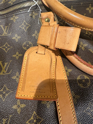 Louis Vuitton Keepall 60 Bag Vintage Monogram Classic Style 48hr weekender duffle bag brown leather handles