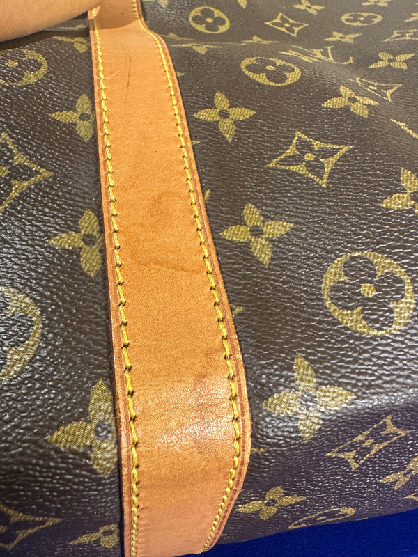 Louis Vuitton Keepall 60 Bag Vintage Monogram Classic Style 48hr weekender duffle bag brown leather handles