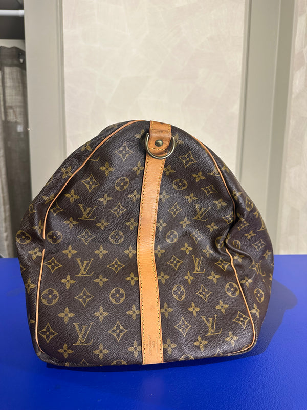 Louis Vuitton Keepall 60 Bag Vintage Monogram Classic Style 48hr weekender duffle bag brown leather handles
