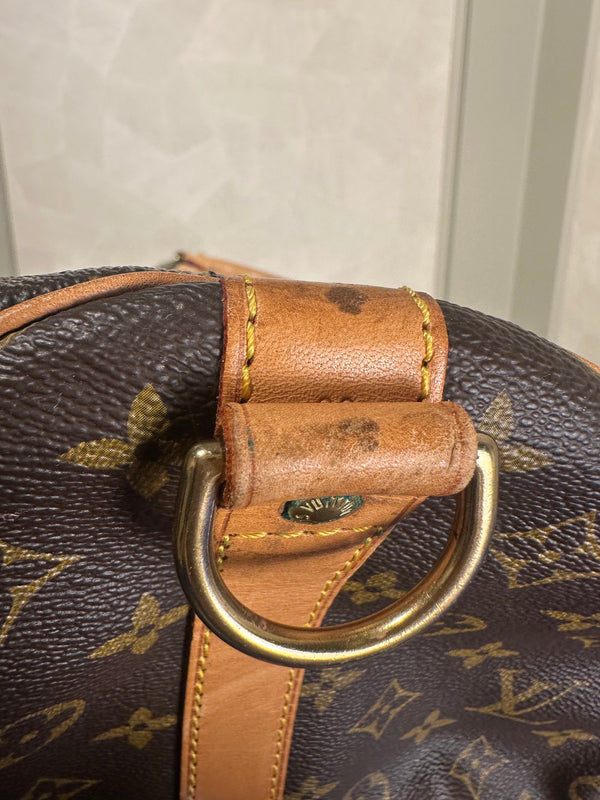 Louis Vuitton Keepall 60 Bag Vintage Monogram Classic Style 48hr weekender duffle bag brown leather handles