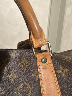 Louis Vuitton Keepall 60 Bag Vintage Monogram Classic Style 48hr weekender duffle bag brown leather handles