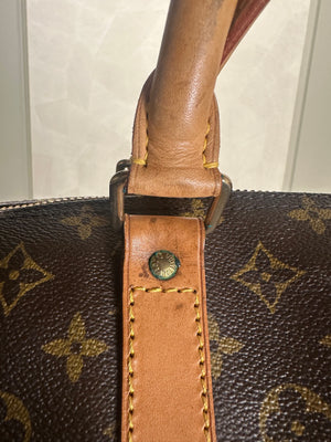 Louis Vuitton Keepall 60 Bag Vintage Monogram Classic Style 48hr weekender duffle bag brown leather handles