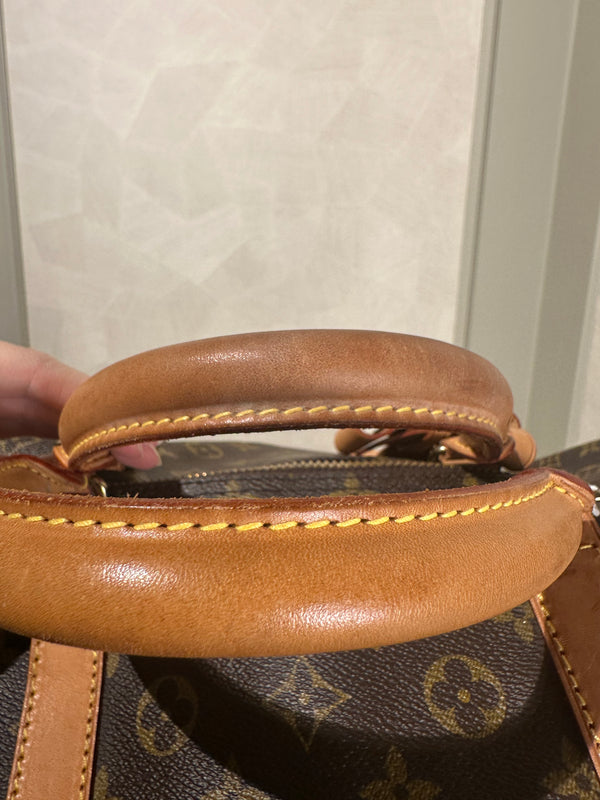 Louis Vuitton Keepall 60 Bag Vintage Monogram Classic Style 48hr weekender duffle bag brown leather handles