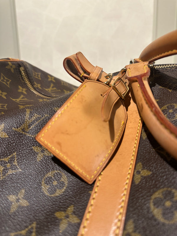 Louis Vuitton Keepall 60 Bag Vintage Monogram Classic Style 48hr weekender duffle bag brown leather handles