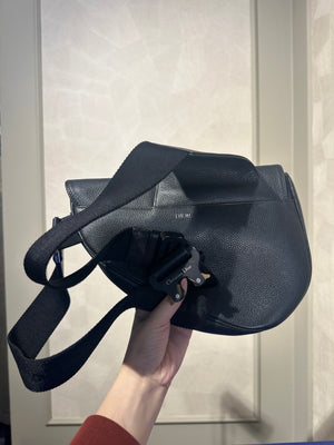 Dior Saddle Black Crossbody and Shoulder Bag Unisex Grained Calfskin Flap Style Full Black Monochrome Adjustable