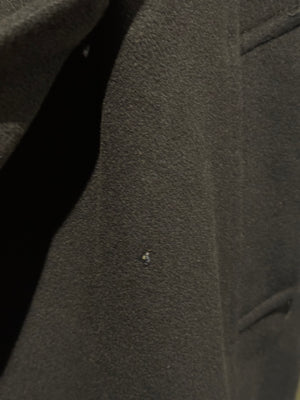 Chanel Vintage 1990s Black Wool Double Breasted Long Overcoat Gold CC Crest Buttons Trench Coat