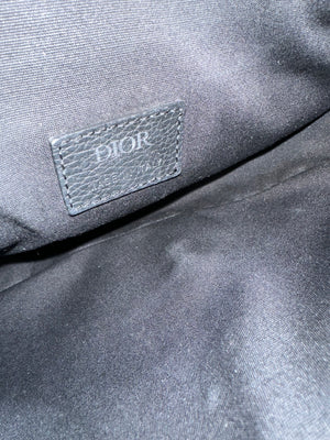 Dior Saddle Black Crossbody and Shoulder Bag Unisex Grained Calfskin Flap Style Full Black Monochrome Adjustable