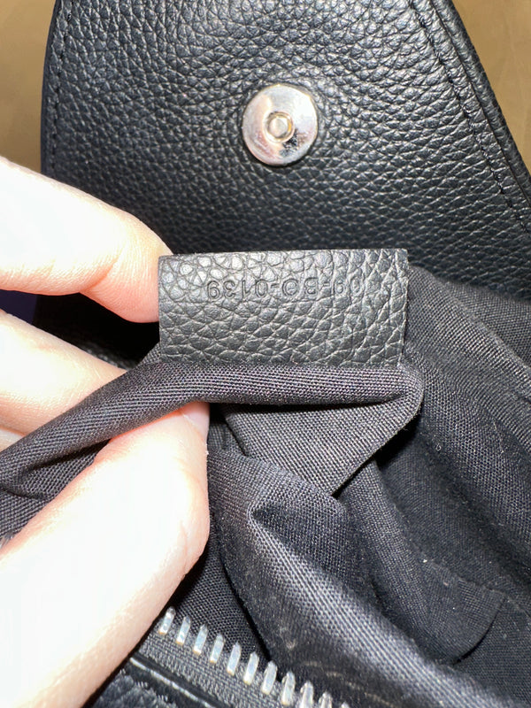 Dior Saddle Black Crossbody and Shoulder Bag Unisex Grained Calfskin Flap Style Full Black Monochrome Adjustable