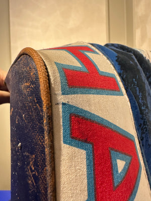 Chanel Karl Lagerfeld Iconic 2002 Surf High Summer Canvas XL Tote Bag Red Blue Wave CC Rare Collectors Piece