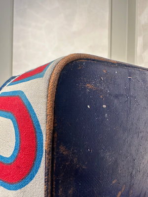 Chanel Karl Lagerfeld Iconic 2002 Surf High Summer Canvas XL Tote Bag Red Blue Wave CC Rare Collectors Piece