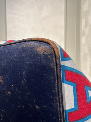 Chanel Karl Lagerfeld Iconic 2002 Surf High Summer Canvas XL Tote Bag Red Blue Wave CC Rare Collectors Piece