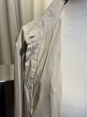 Gucci Tom Ford Era Grey Ruffle-Front Cotton Poplin Blouse Circa 2000–2004