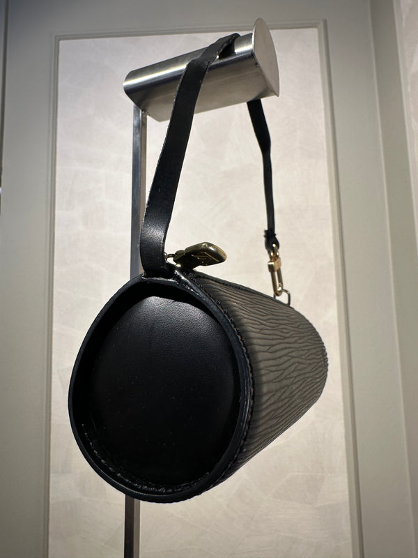 Louis Vuitton Papillon mini vintage LV circle bag bowler bag black Beautiful spacious Epi-Leather pochette